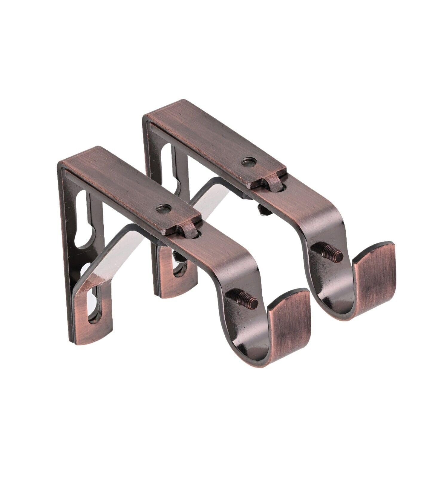 Lister Cartwright Antique Copper(Extendable Bracket) 19Mm Curtain Pole Brackets With Adjustable Screws Metal Finish (Pack Of 2)