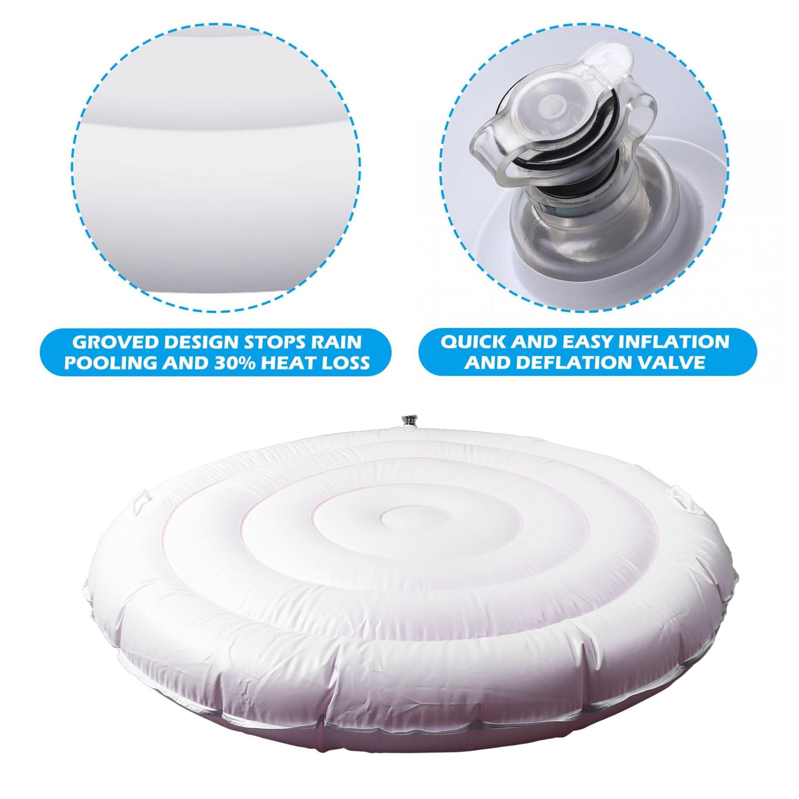 Annadue Nadmuchiwana Pokrywa do Jacuzzi 4,5 Stopy, PVC, Okrągła
