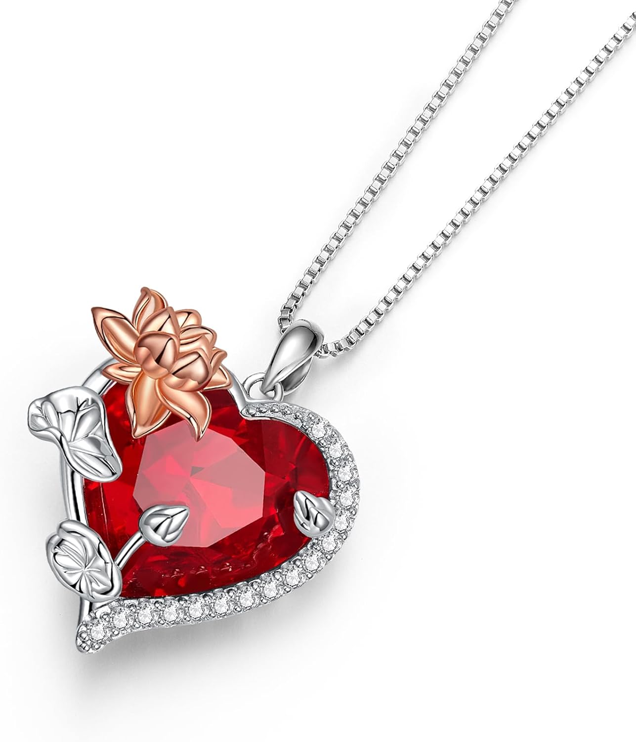 Birthstone Necklace for Women, 925 Sterling Silver Mother Necklaces with Infinity Love Heart Crystal Pendant, Anniversary Birthday Christmas Jewelry Gifts for Mom from Daughter - Image 9