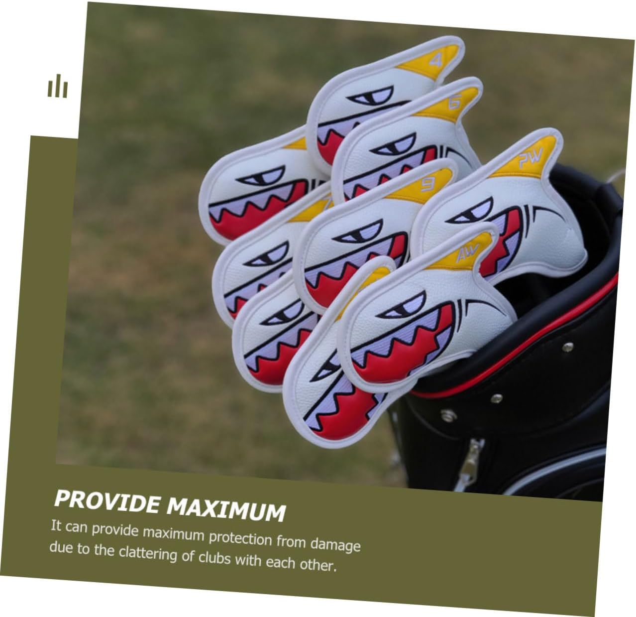 UPKOCH 9pcs White Golf Club Covers Set Professional Iron Covers Driver and Putter Accessory Golf Iron Headcover for Outdoor Play