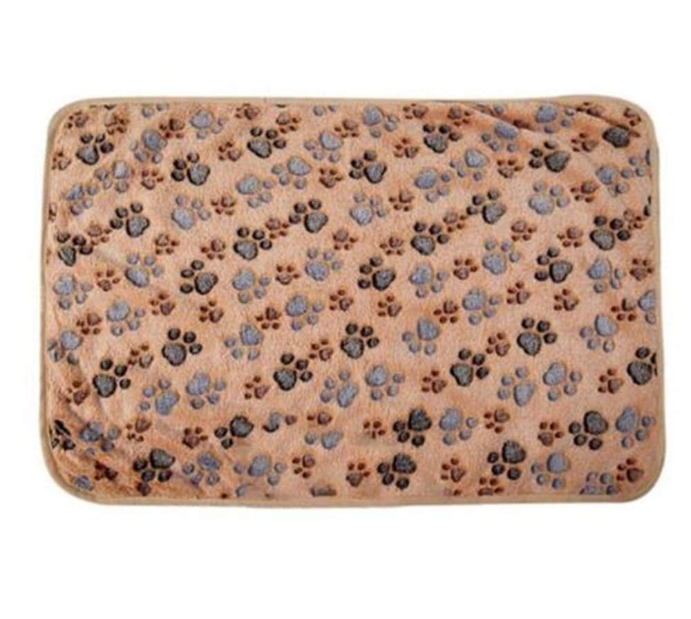 AliceInter Comfortable Pet Bed Mats Sleep Flora Paw Print Dog Cat Puppy Fleece Soft Blanket