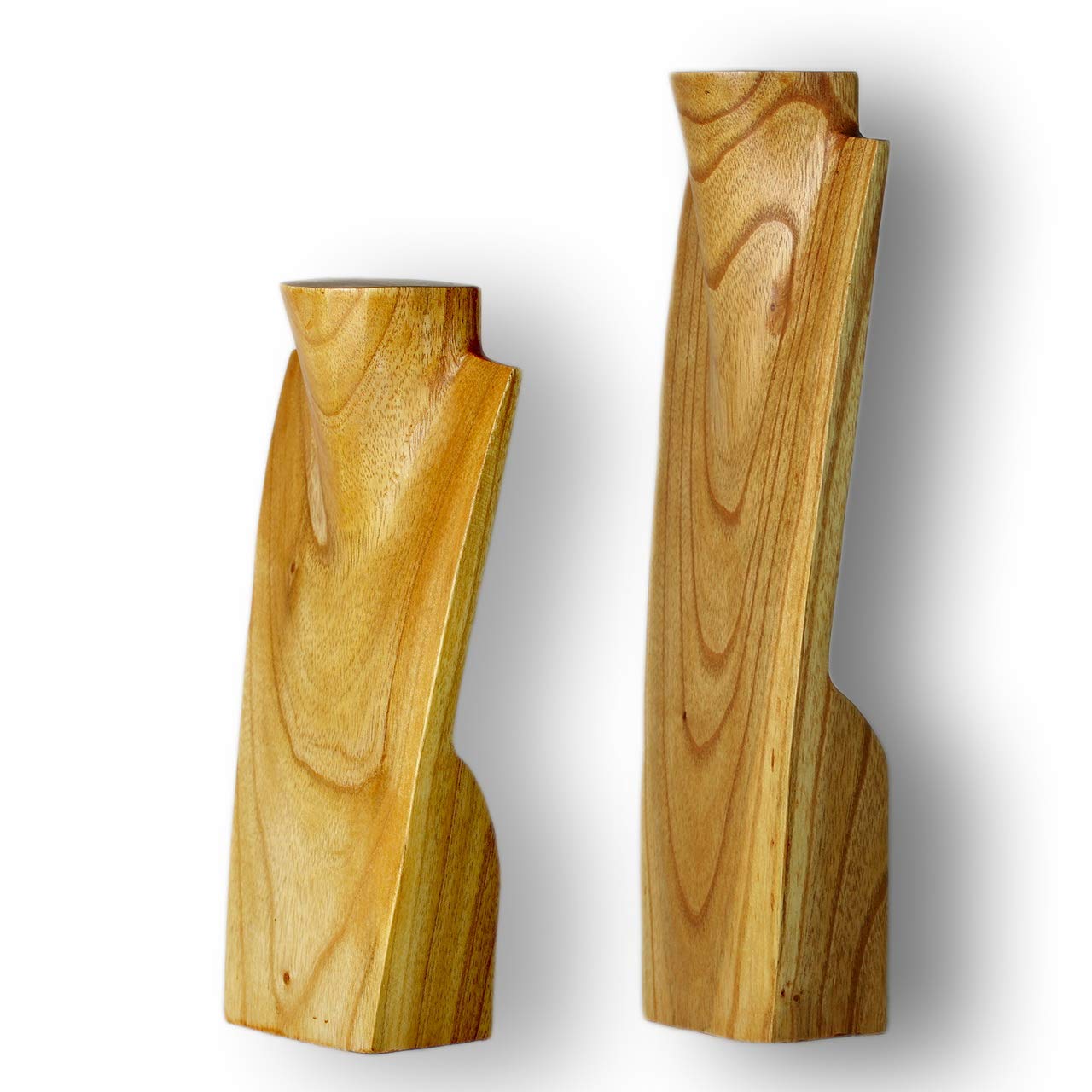 ART-CRAFT Schmuckständer Kettendisplay Schmuckbüste aus Holz Natur 2er Set 30 und 40cm