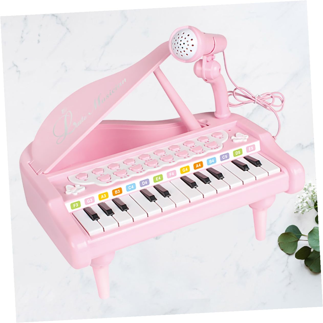 ifundom Pianoforte Elettronico per Ragazzo Ragazza con Microfono Tastiera Portatile in Plastico Giocattolo Educativo Musicale per Apprendimento Precoce e Divertimento