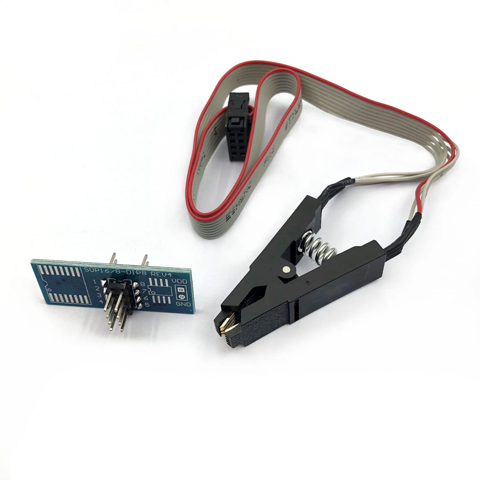 DollaTek SOIC8 SOP8 Pince de Test pour EEPROM 93CXX / 25CXX / 24CXX en Circuit Programmation 2 adaptateurs