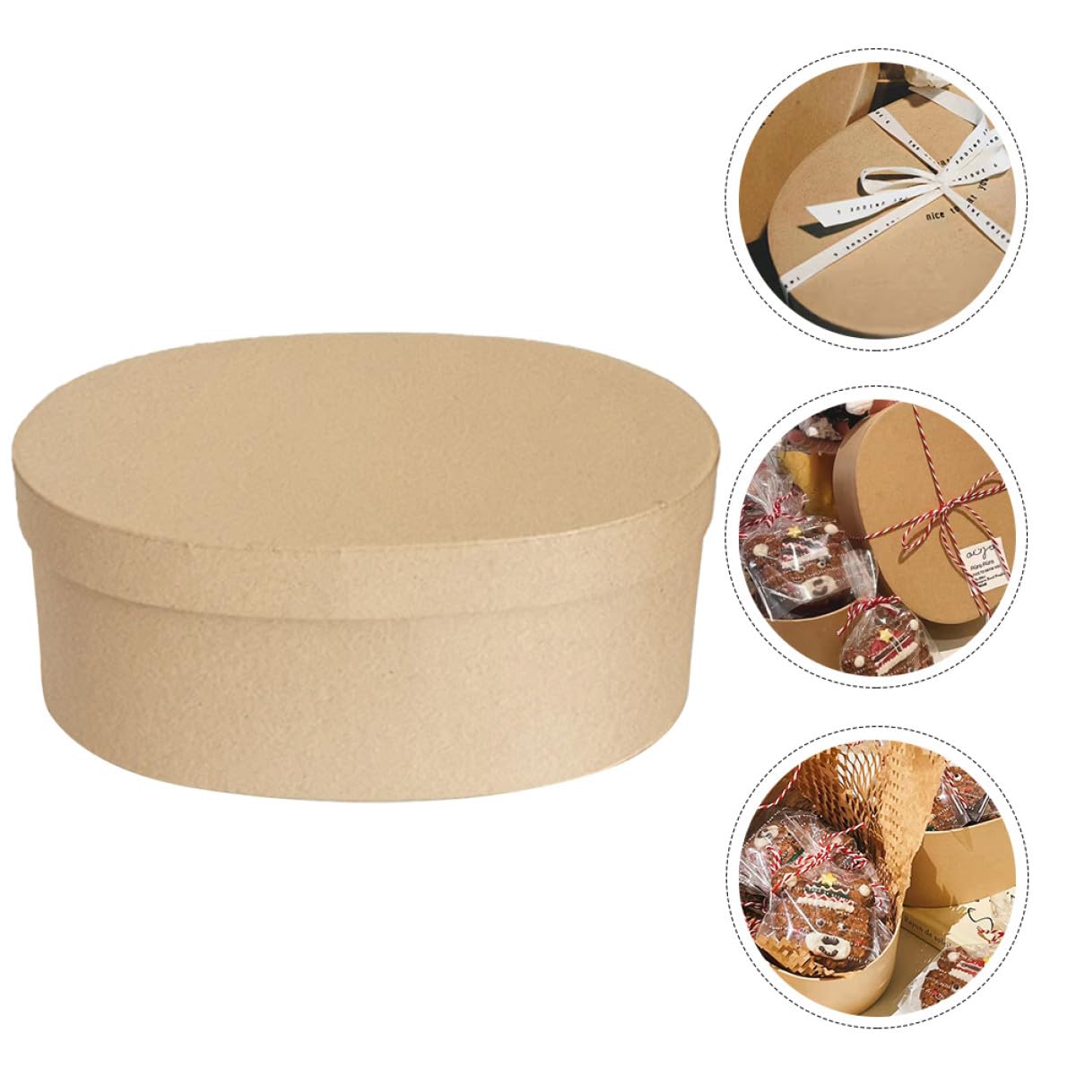 iplusmile 2pezzi Scatola Kraft Multi-funzione Per Torte e Dolci Scatola Compatta Per Biscotti e Regali Resistente e Pratica Per Feste e Confezionamento