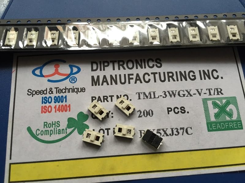 Taiwan Yuanda DIP TML-3WGX with light switch Tact switch 4 * 6.8 * 2.5 green with LED light