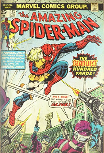 Silver Buffalo MC9036 Marvel Amazing Spiderman Deadliest Hundred Yards Comic Book Cover Wood Wall Art Plaque, 13 x19 inches