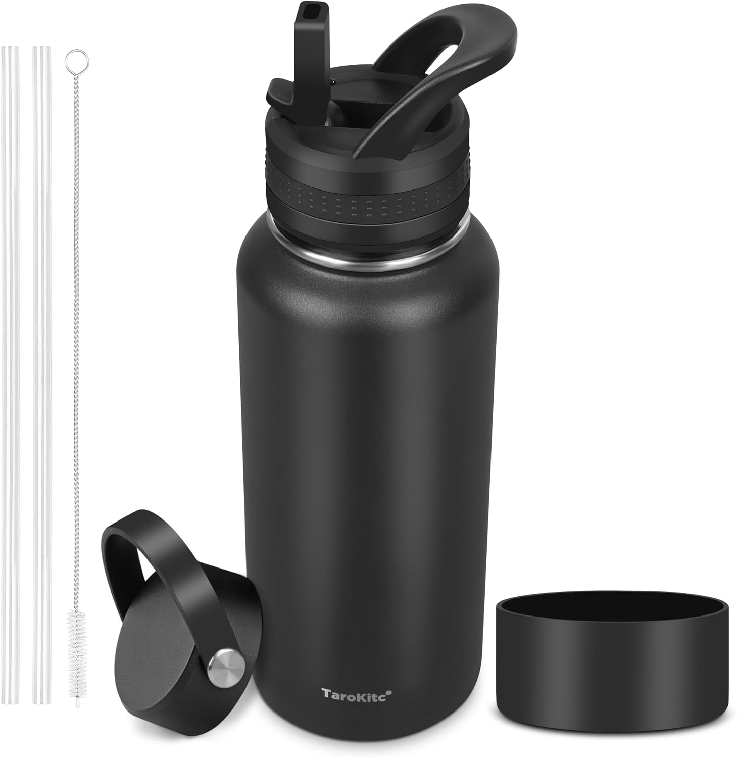 TaroKitc 32 oz insulated water bottle With Straw, Double Vacuum Stainless Steel