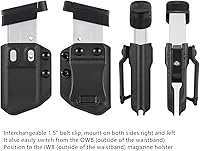 Vista 6 de 2-Pack Portacargadores Universales IWB/OWB Compatibles con Cartuchos de 9mm/.40 de Pila Única