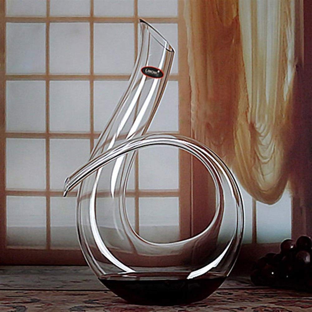 Jarra de Cristal Hecha a Mano Vertedor de Vino Tinto Jarra de Decantación de Vidrio para Bar Botella de Agua Vasos de Regalo (Color : 1)