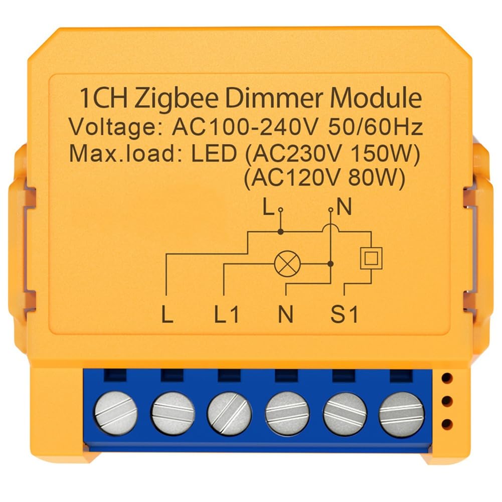 Jnchdghwa Yellow Zigbee Smart Dimmer Switch Module For Most Platforms, Supports For Voice And App Control