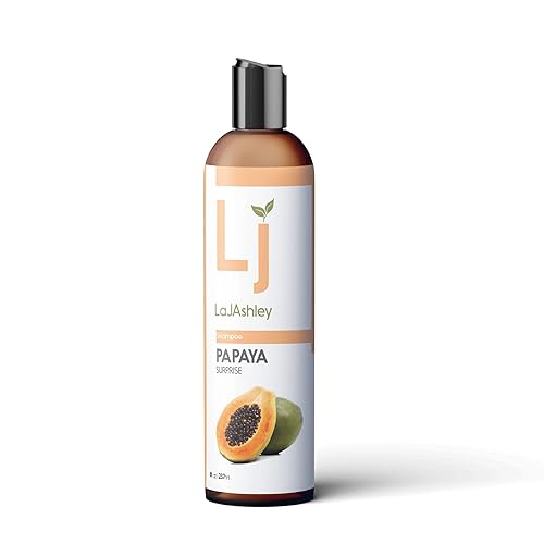 Champú Fortalecedor Sorpresa Papaya, sin sulfato, vegano, todo natural, todo tipo de cabello, seguro para cabello teñido 8 fl oz