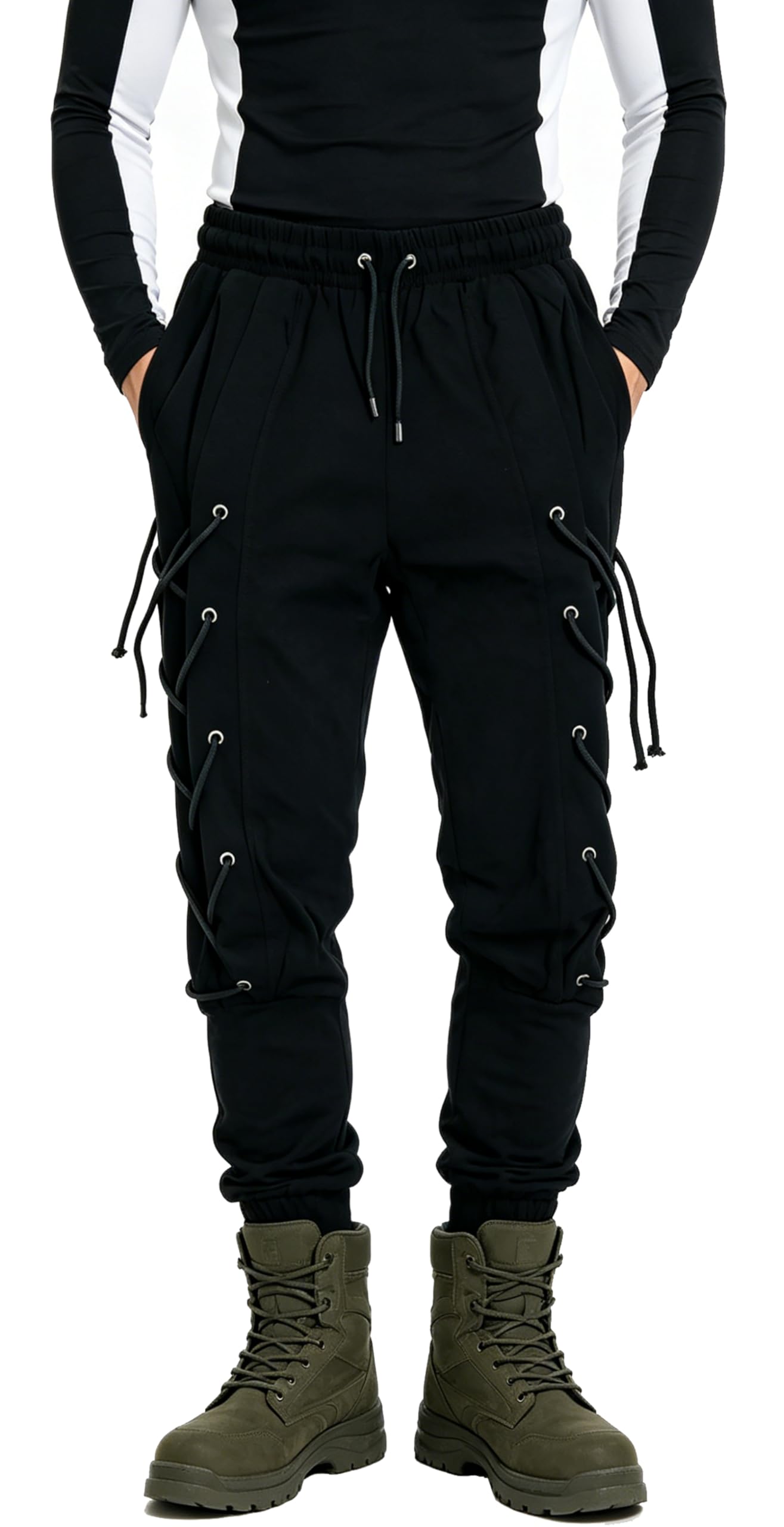 MOKEWEN Men's Jogger Cargo Techwear Streetwear Ankle Casual Harem Pants with Pocket