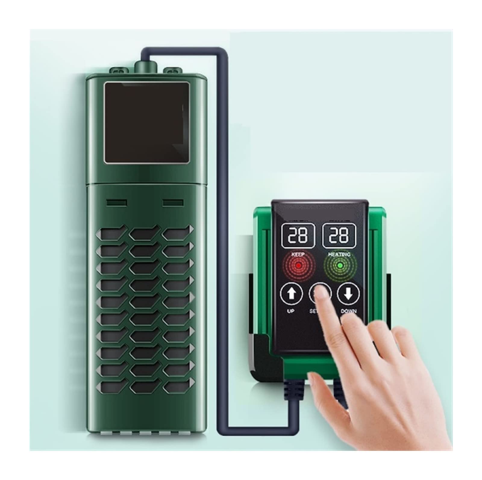 Calentador de Acuario, Calentador Sumergible para Acuario, Tanque de Peces, Pantalla LED Inteligente de Temperatura y Controlador de Temperatura Externo, Varilla calefactora para Agua Dulce y Marina