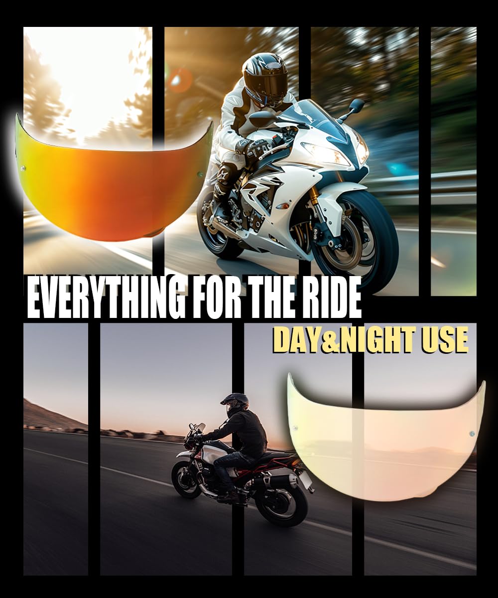 YMTSGEQ Helmet Visor For R420/R330.Replacement Motorcycle Helmet Shield Compatible with R420/R330 (Photochromic Revo Red)