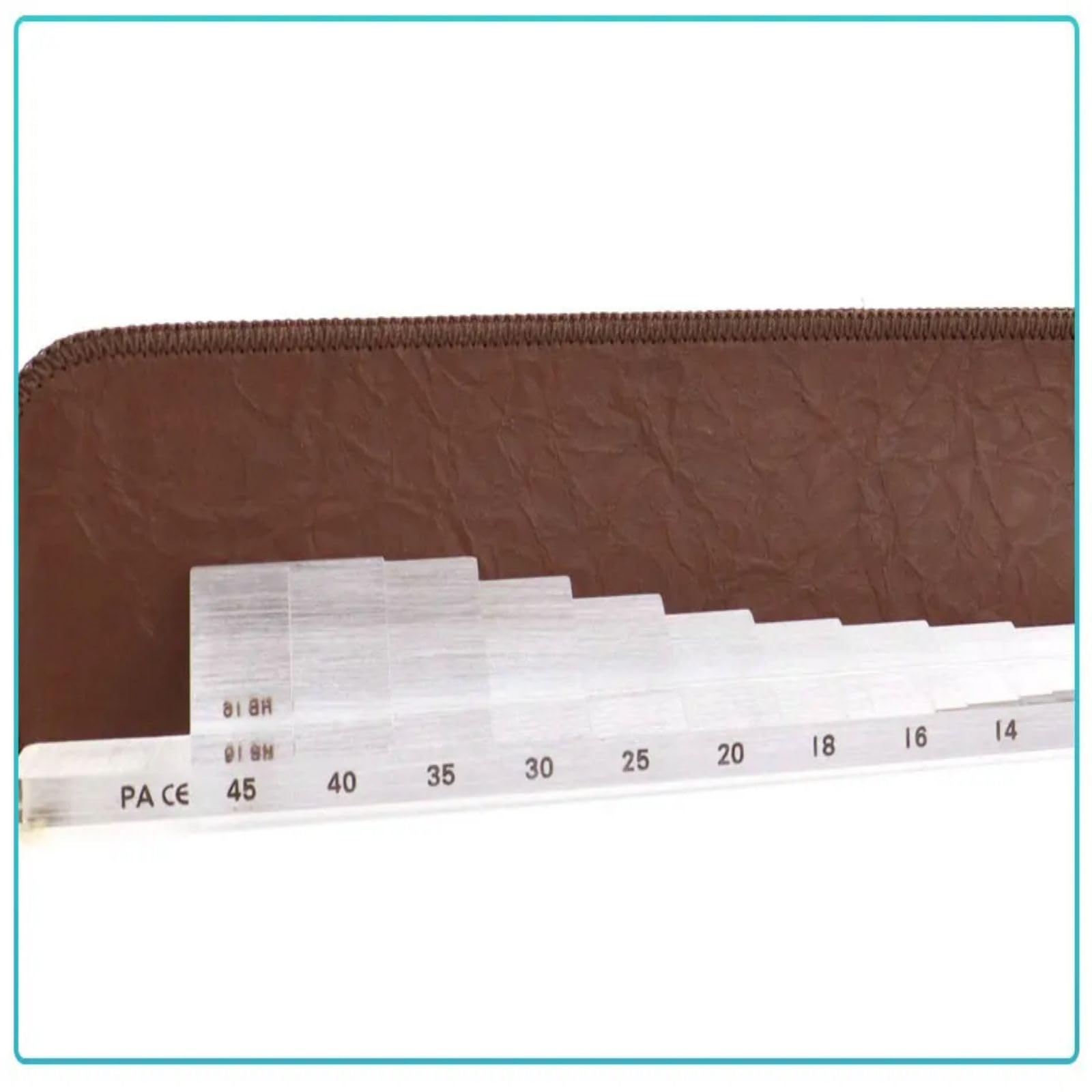 Equipo óptico oftálmico horizontal 16 tiras prismáticas kit de protección ocular con bolsa de piel para pruebas de hospital y centro de optometría