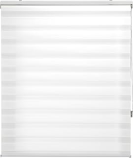 INTERBLIND | Estor Enrollable Noche y Día Elegante Tamaño 130x180 Ancho x Alto - Estor Instalación Fácil Tamaño Tela 127x175 - Estor Color Blanco