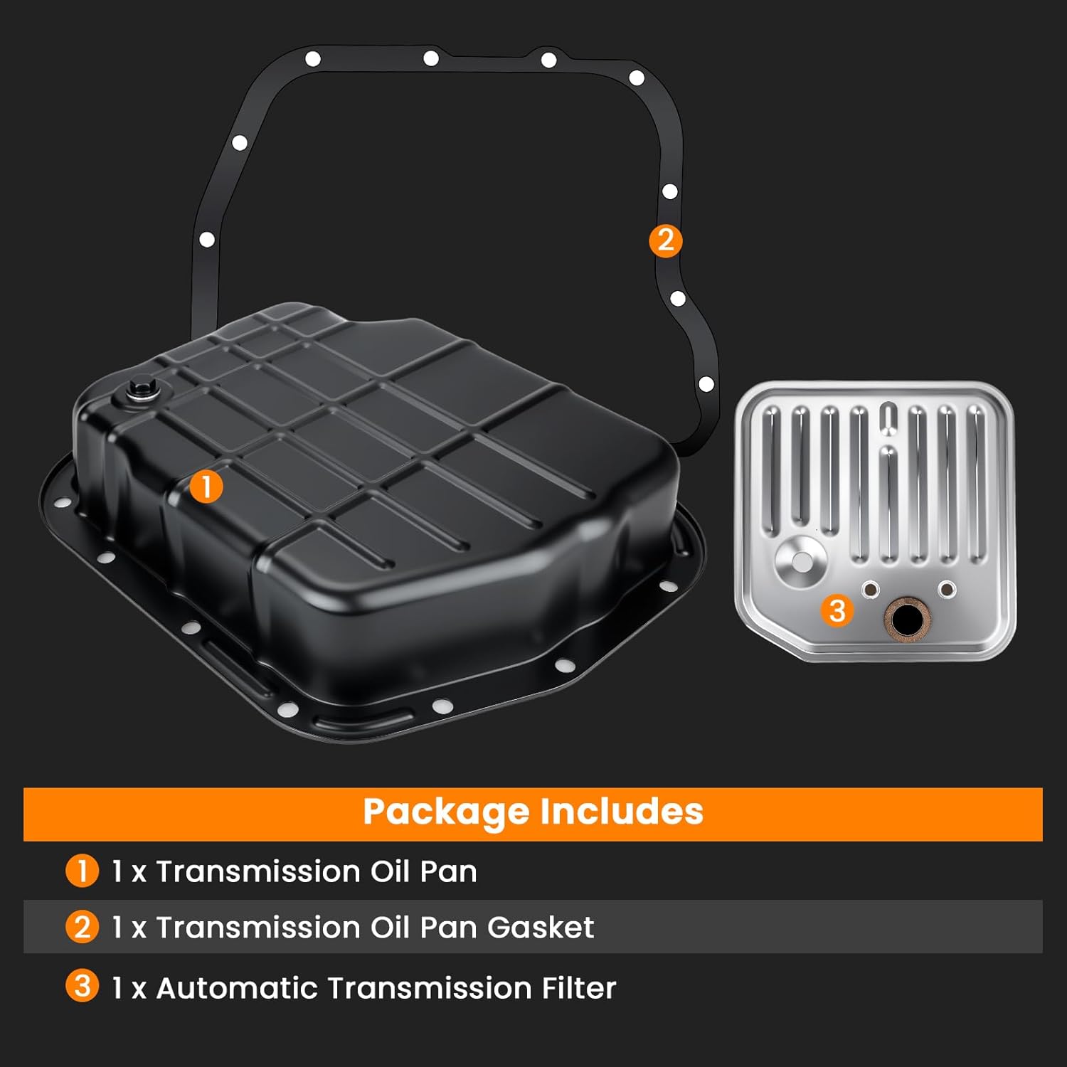 46RE 47RE 48RE Engine Oil Pan with Drain Plug Gasket & Filter Compatible with Dodge Ram 1500 2500 3500 1998-2006, Dodge B1500/2500/3500 1998, Dakota Durango 1998-2003 4.7L 5.2L 5.9L 6.7L 8.0L 8.3L