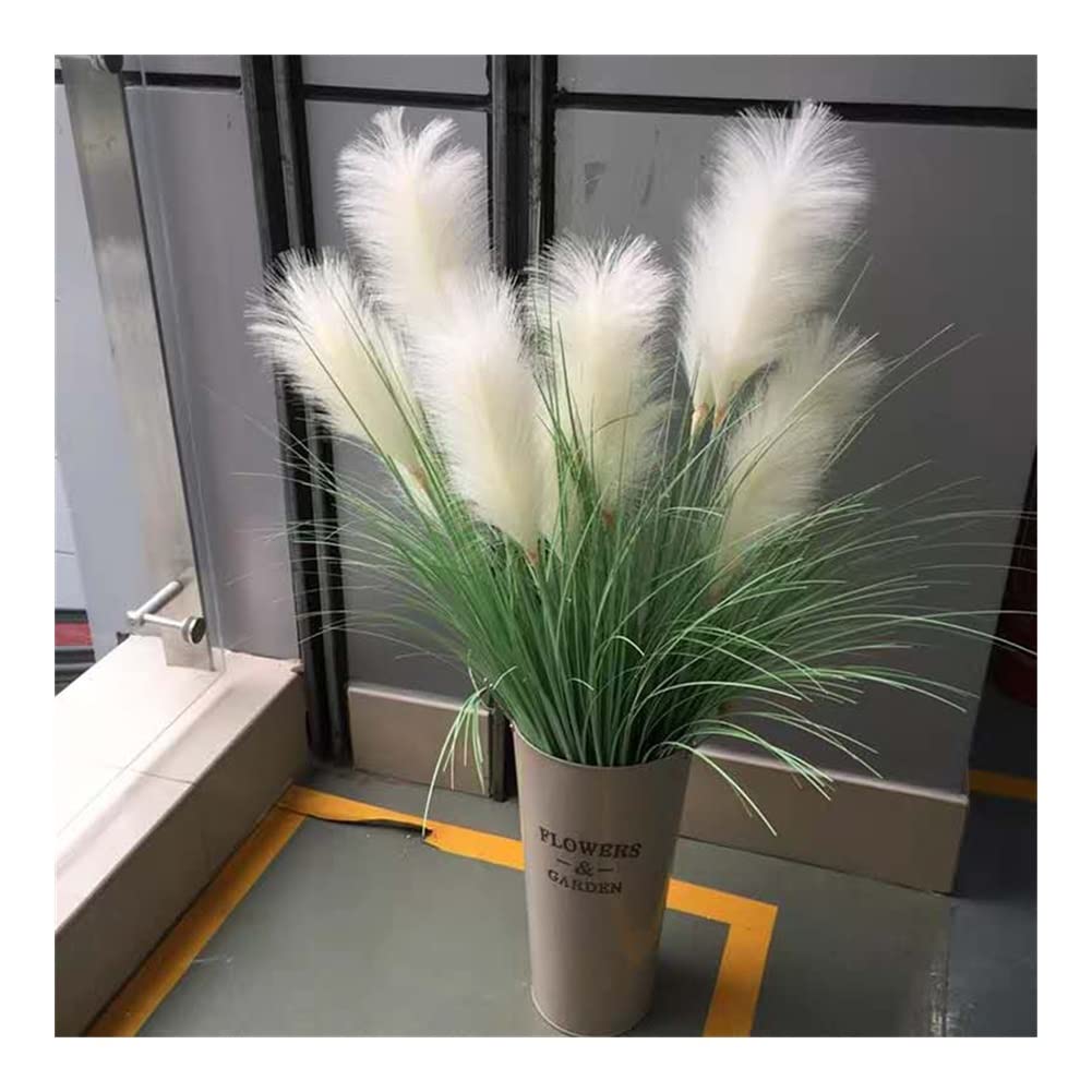 ZAW Palme, 90 cm, 5 Gabeln, groß, künstliche Schilfgras, Pflanzen, Kunststoff, weiß, Hochzeitsblume, Bastelmaterial, Büro, Heimdekoration, Zubehör, künstliche Pflanzen (Farbe: Rosarot)