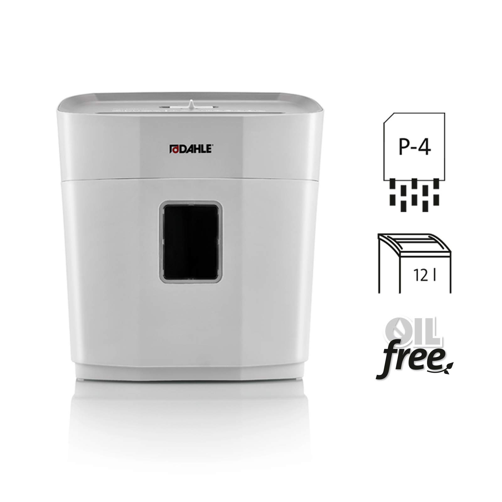 Dahle PaperSAFE PS 120 distruggidocumenti (8 fogli, livello di sicurezza P4, taglio a particelle, privo di olio e manutenzione, 12 litri), grigio