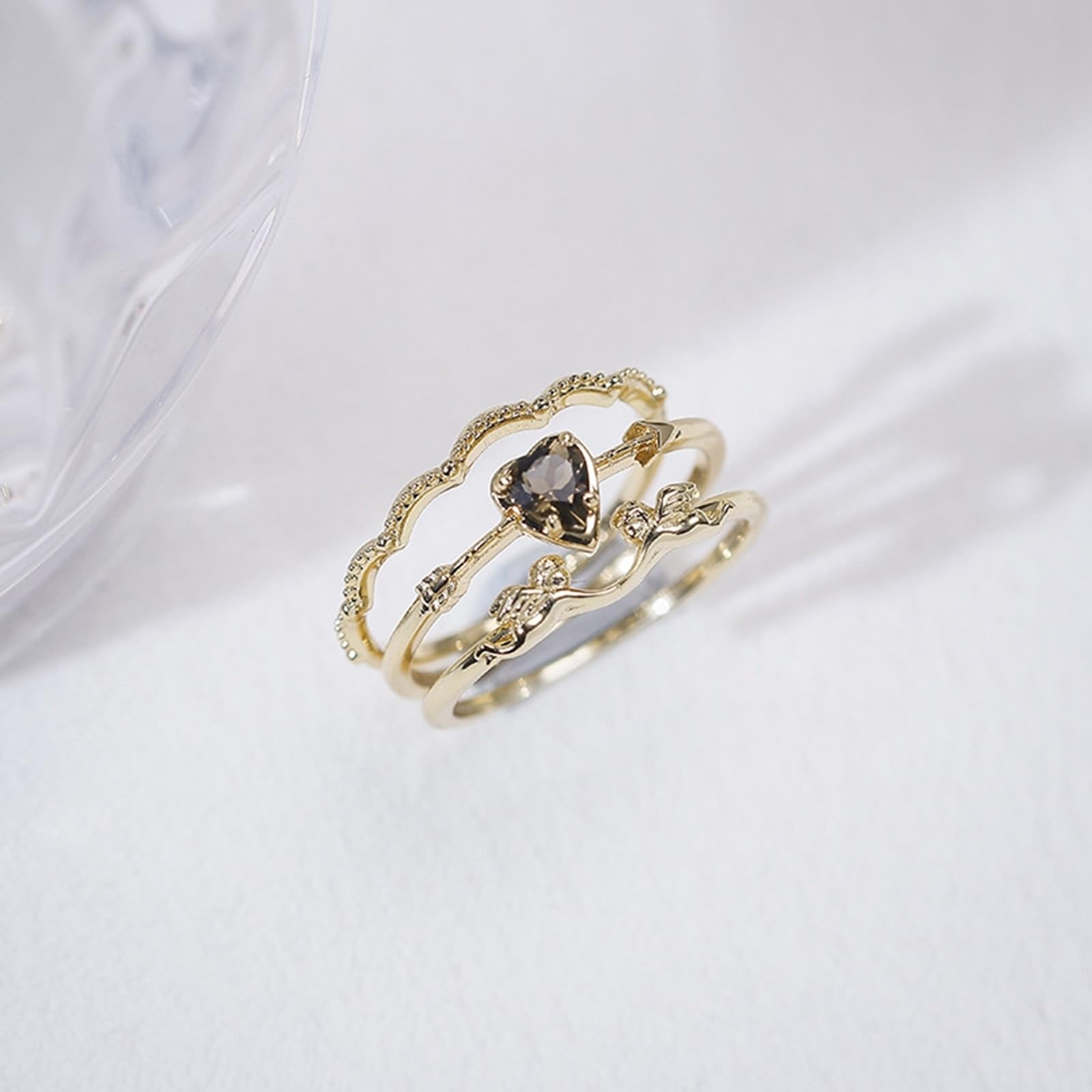 Anello solitario in vero oro 9 K/14 K/18 K, forma filigranata