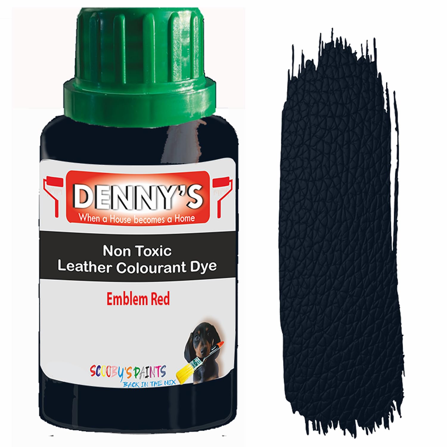 All in One Leather Colourant Self Seal Leather Dye Repair Paint for Furniture, Sofas, Car Seats (Emblem Red, 1 Litre Bottle)