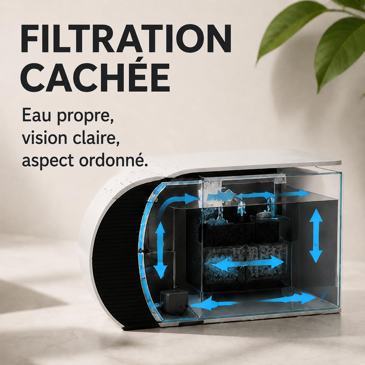 Aquarium de 5 gallons, avec éclairage LED et pompe à eau, capacité pour poissons d'ornement, crabes, plantes, idéal pour salon, chambre à coucher, bureau, décoration