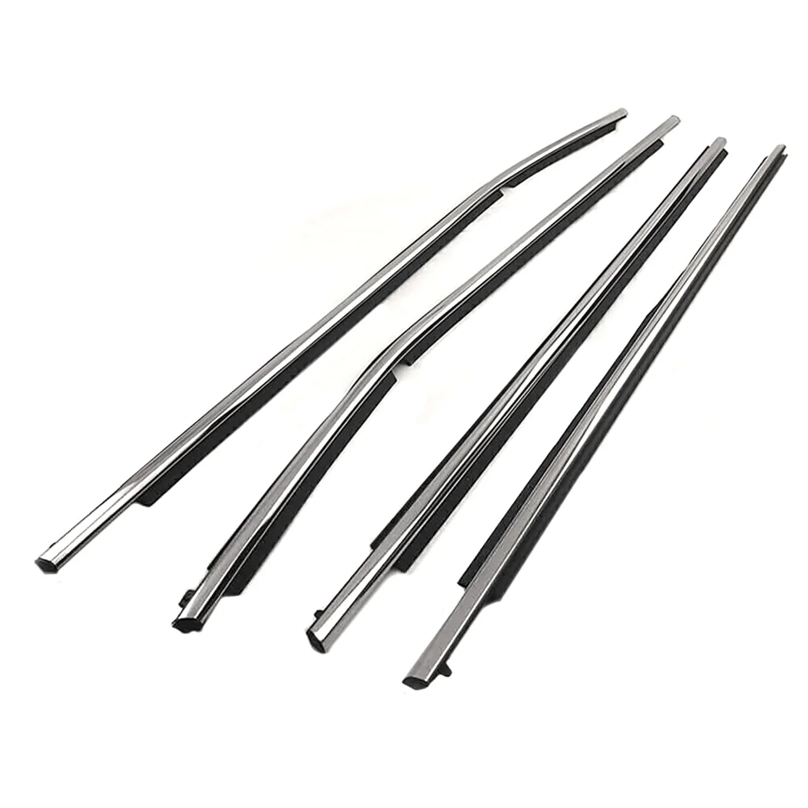 Glilar Chrome Automotive Window Seals Compatible With Toyota For Corolla 2008-2013 4Pcs Car Window Weatherstrip Front Rear Trim Belt Sealing 7573012300 7571002210(Chrome)