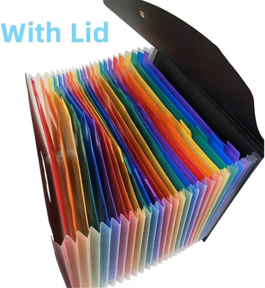 ファイルオーガナイザー 12層 オフィス用品 ドキュメントオーガナイザー A4 多層分類フォルダー オフィス用品 (ブラック)