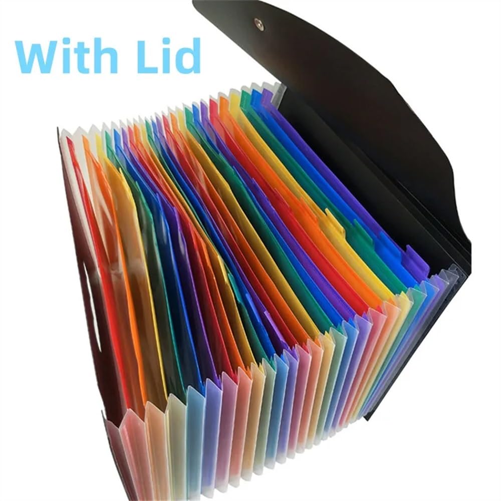 Folder dokumentów 12 warstw materiałów biurowych Organizer na dokumenty Wielowarstwowy folder klasyfikacyjny A4 dla Biura(Czarny)