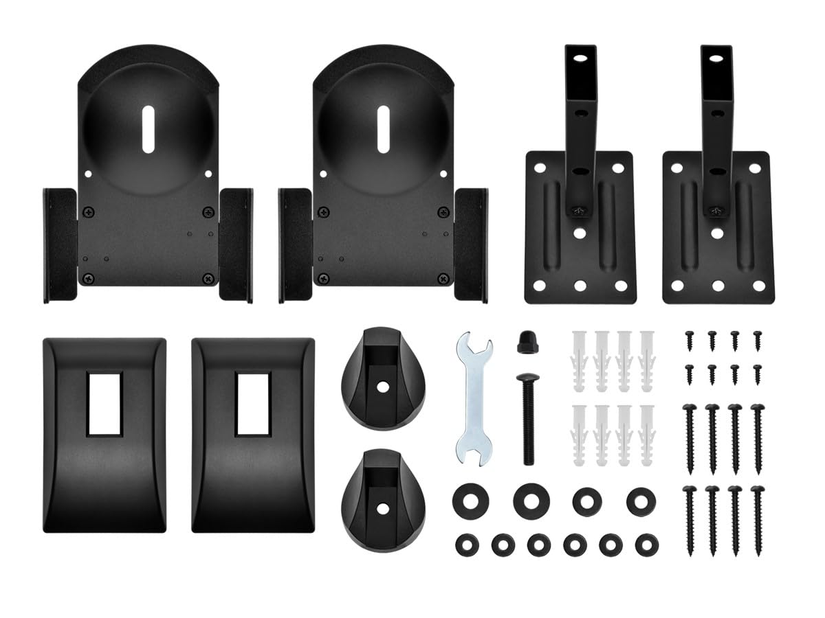 Monoprice Soportes universales de Montaje en Pared para Altavoces, giratorios, inclinación, sujeción Lateral Doble, estantería Grande/Altavoces de Sonido Envolvente de hasta 55 Libras, par