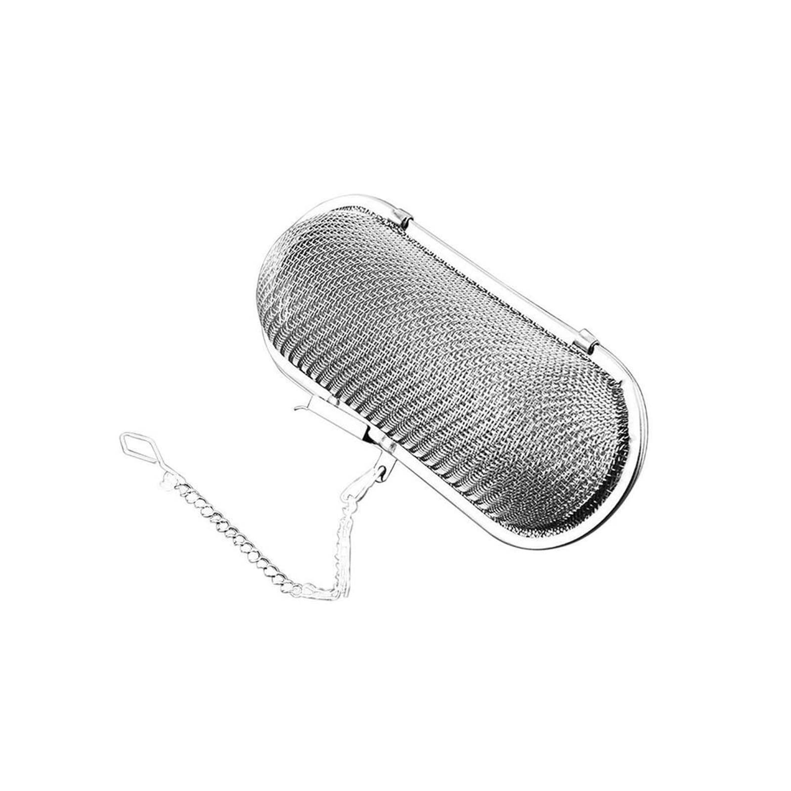 Colador de té reutilizable de malla de acero inoxidable, infusores de té de malla larga, colador de jaula de té, filtro de hierbas y especias, difusor de filtro de cocina, accesorios de té