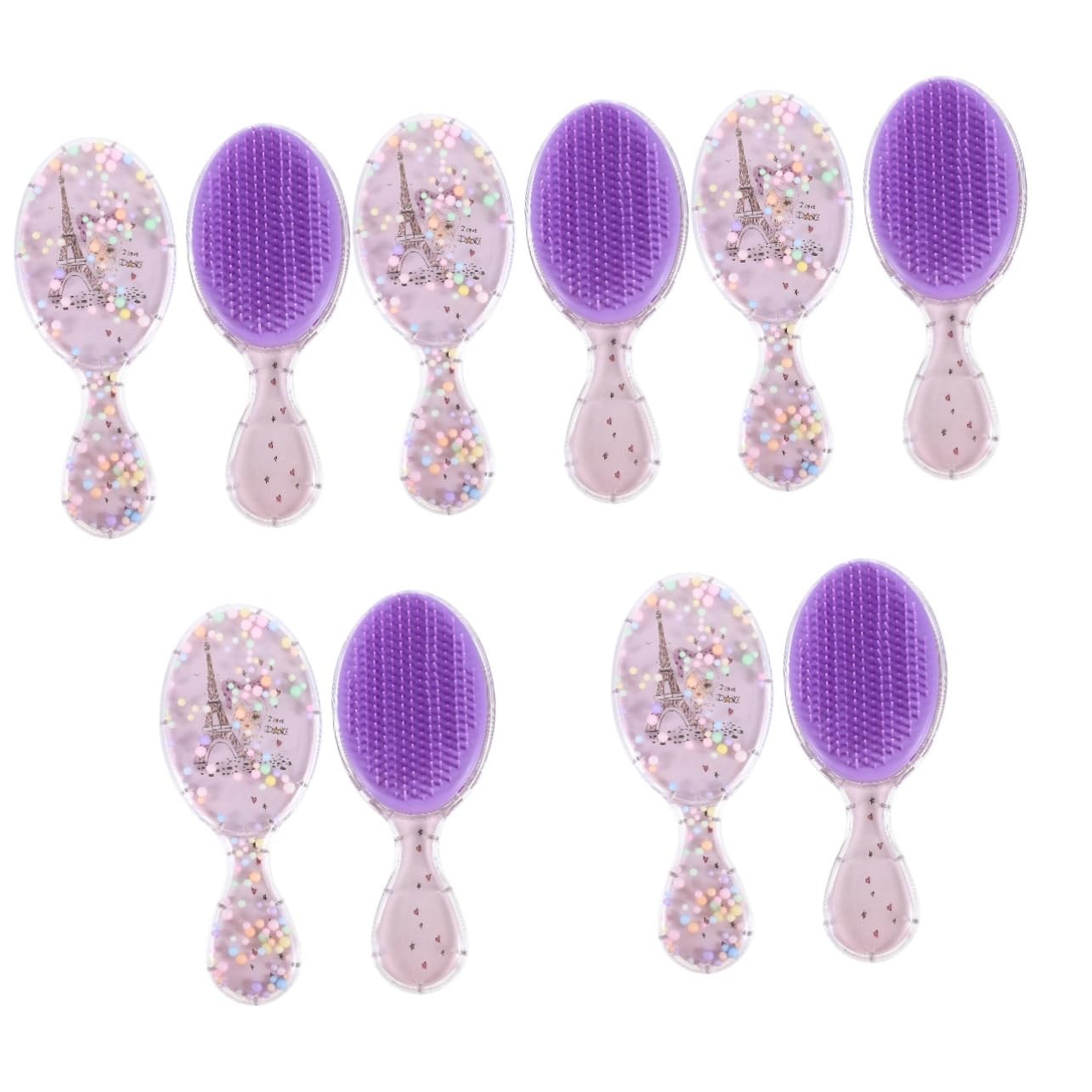 10 Piezas Peine ovalado de dibujos animados escobilla hair cepillo de pelo de cerdas suaves cepillo de viaje para pelo mojado cepillo para desenredar el cabello pelo decorativo FOMIYES