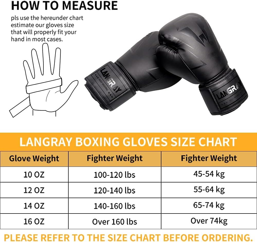 Boxhandschuhe,LangRay Boxhandschuhe aus Kunstleder Box Handschuh Herren Set Boxhandschuhe Damen Punching Handschuhe für Kampfsport MMA Sparring und Boxen