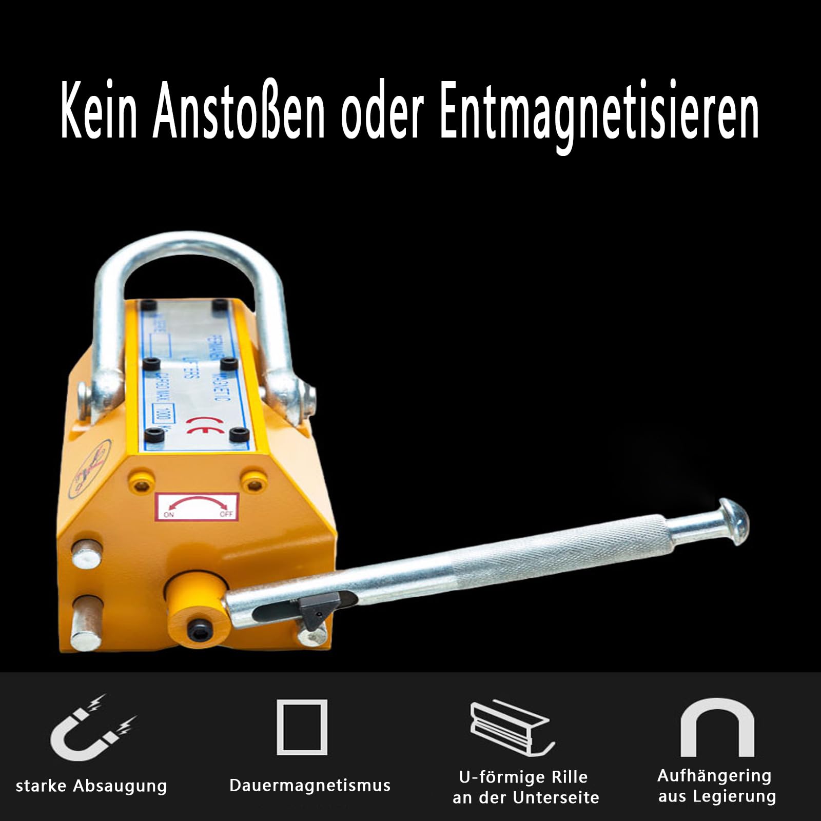 Magnetheber Hebemagnet Lasthebemagnet 660lb (300 kg) für Kranmagnet Crane Hoist Permanent
