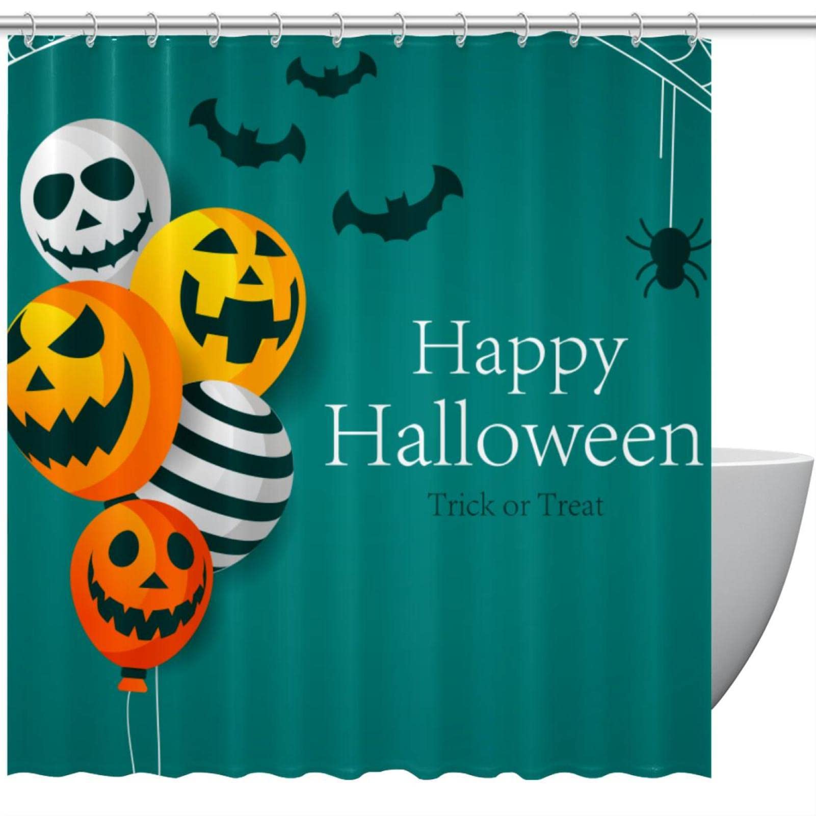 Rideau de douche étanche pour décorer la salle de bain des enfants à Halloween