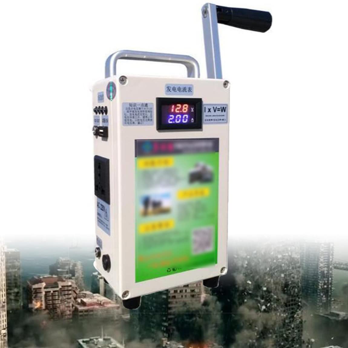 Générateur à manivelle 150 W, alimentation d'urgence manuelle portable, batterie au lithium haute capacité 5000 mAh, alimentation mobile extérieure pour l'exploration de terrain de camping,220V
