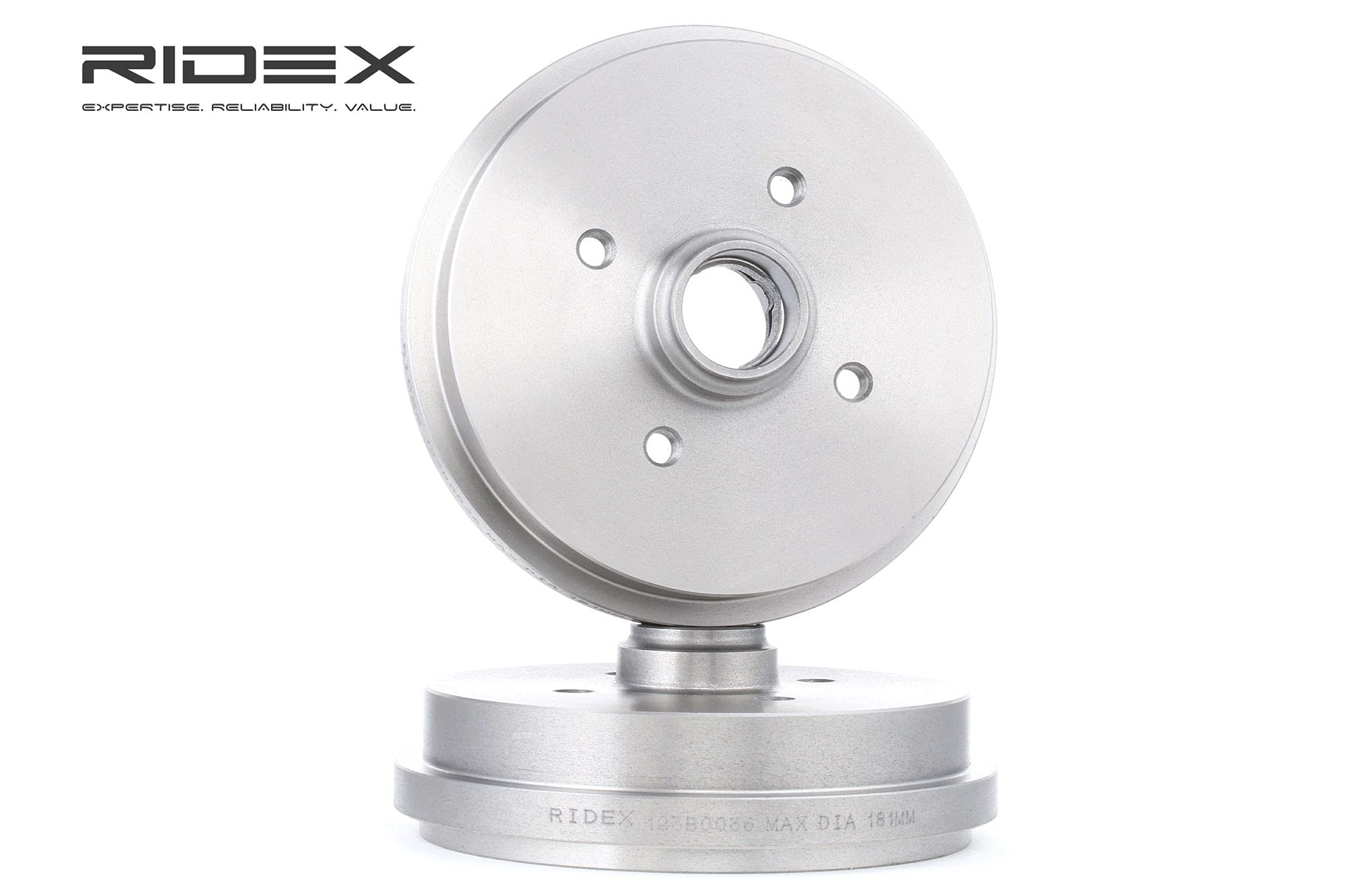 RIDEX 123B0036 2x Tambor de freno Trasero sin juego cojinetes rueda Compatible con VW GOLF II 19E, 1G1