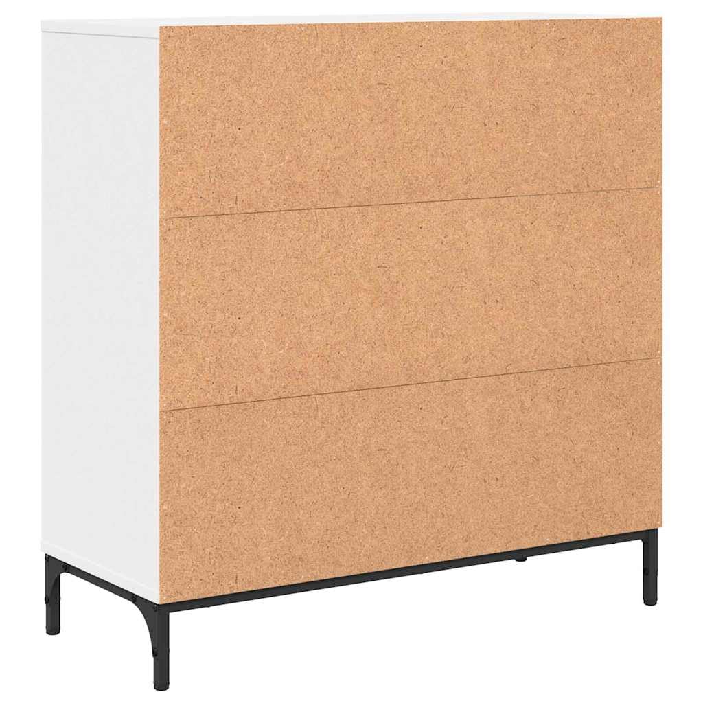 Credenza bianca 79,5 x 33 x 82 cm comò con 3 cassetti in legno