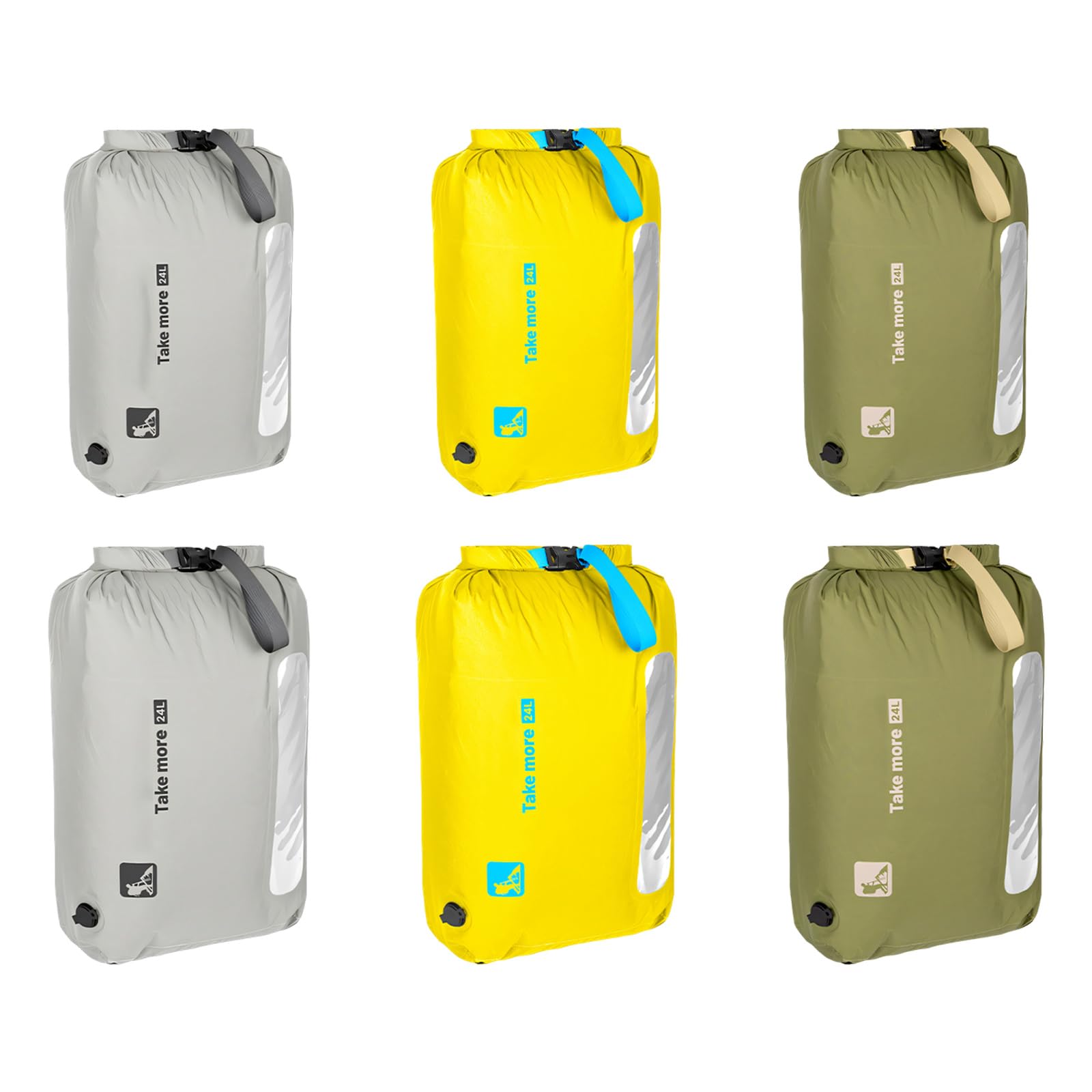 Sac de rangement sous vide de grande capacité 12 L/24 L avec fenêtre transparente facile à identifier - Convient pour la randonnée, les voyages - Sac de compactage sous vide