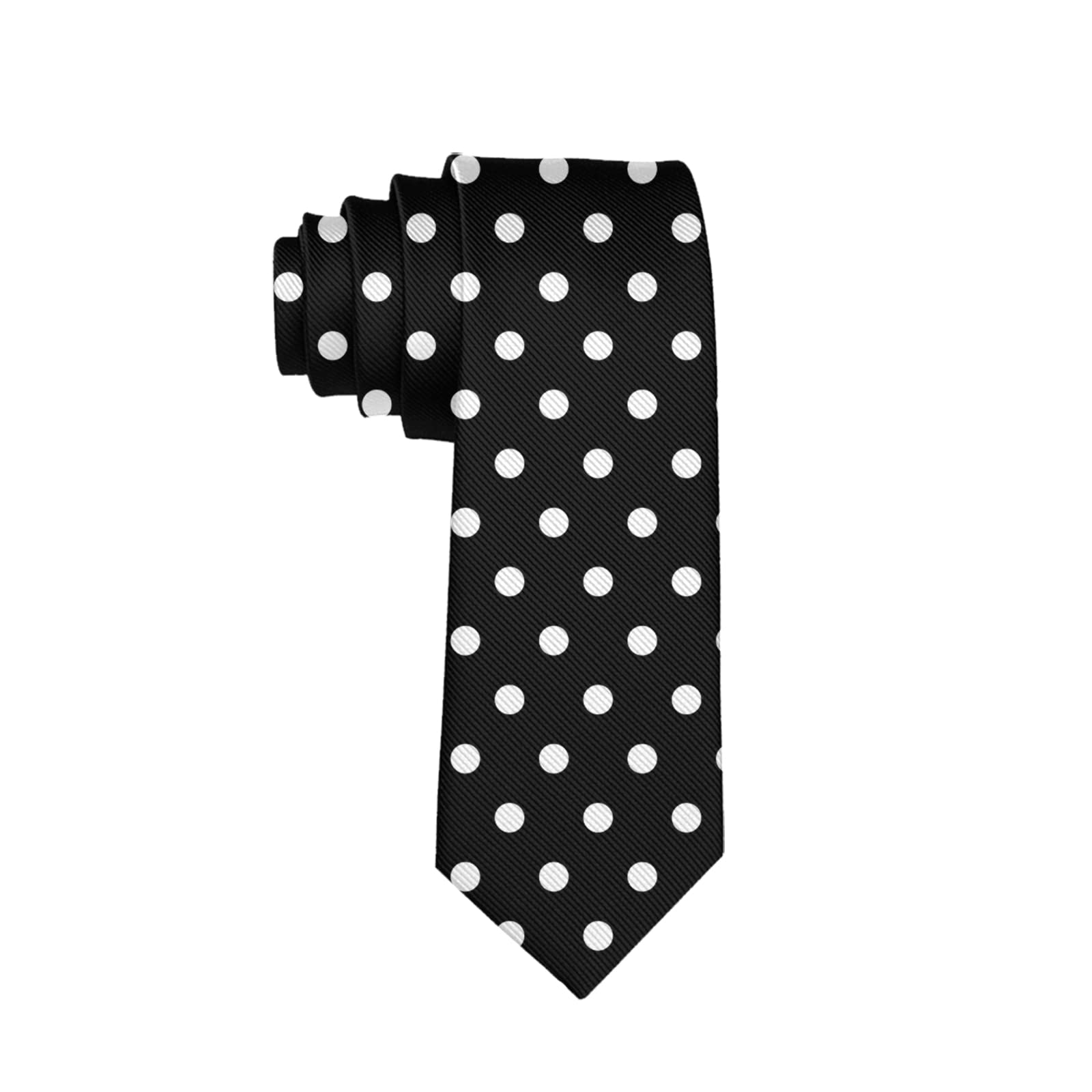 YEAHSPACE Polka Dot Tie Black And White Necktie Skinny Ties For Men Ties Date Gifts Formal Necktie Wedding Men's Neckties-Polka Dot Black And White (24), One Size