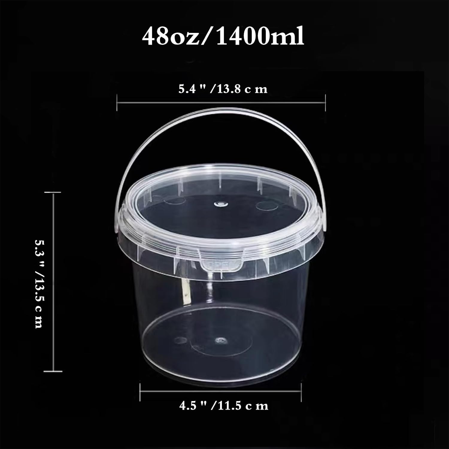 SHPii 48 oz Ice Cream Tub with Lid, Tamper Proof, BPA Free, Freezer and Microwave Safe Food Storage Container, Reusable Airtight Container, Leak Proof Tub for Snacks Deli Fruits, Drinks.(10 pack) - Image 3