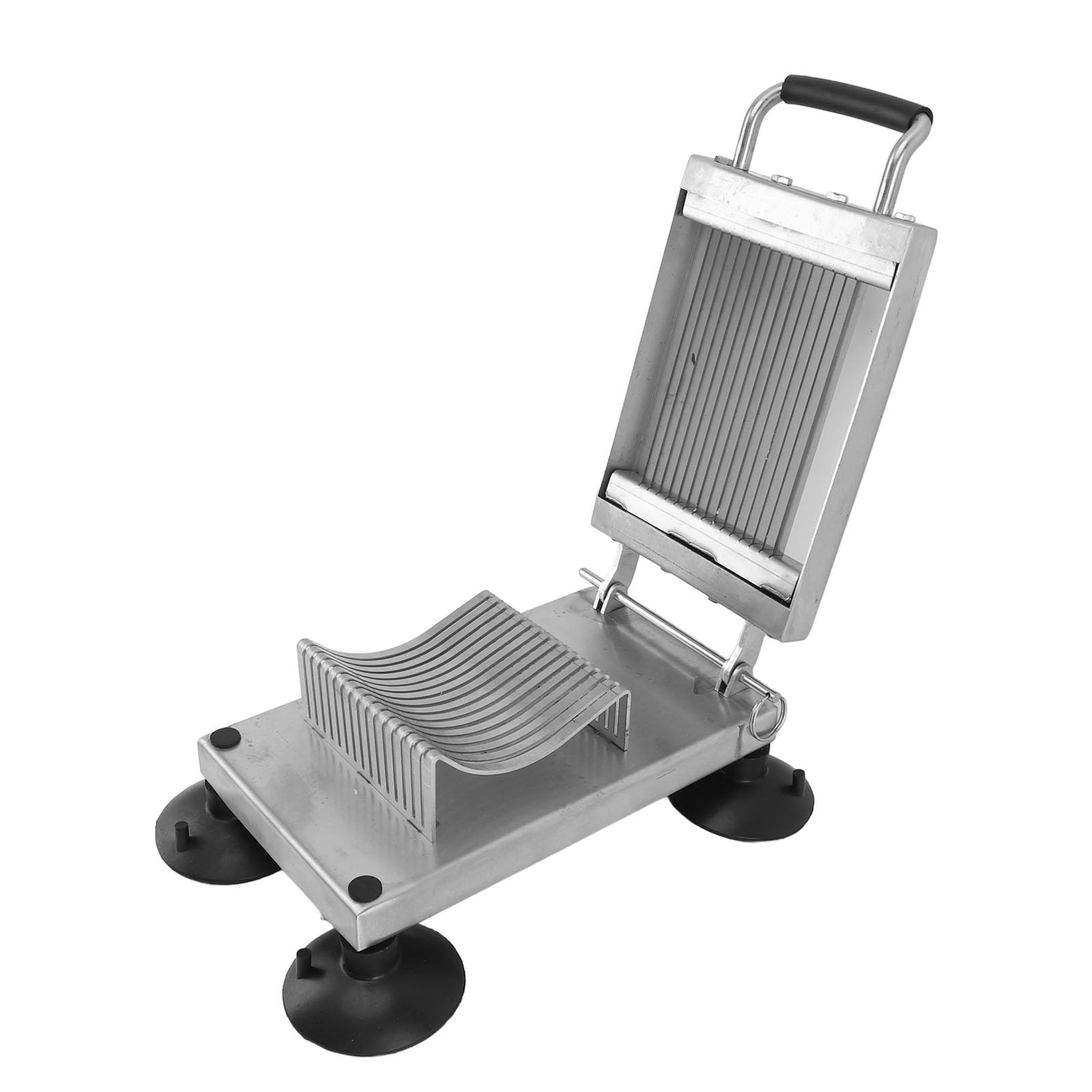 Akozon Cortador de Verduras Manual de Acero con 4 ventosas: Cortador de Alimentos Versátil para Cebollas, Patatas, Tomates y Más (6.5MM)