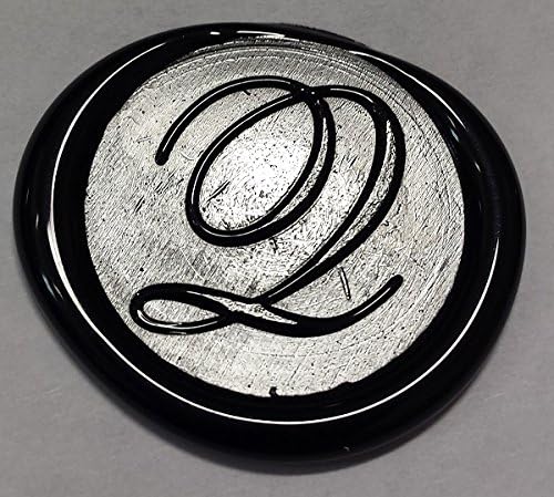 100 pack of Wax Seals: Self adhesive wax seal sticker - Q - Shelley Allegro Font - Black - 1" Irregular Shape