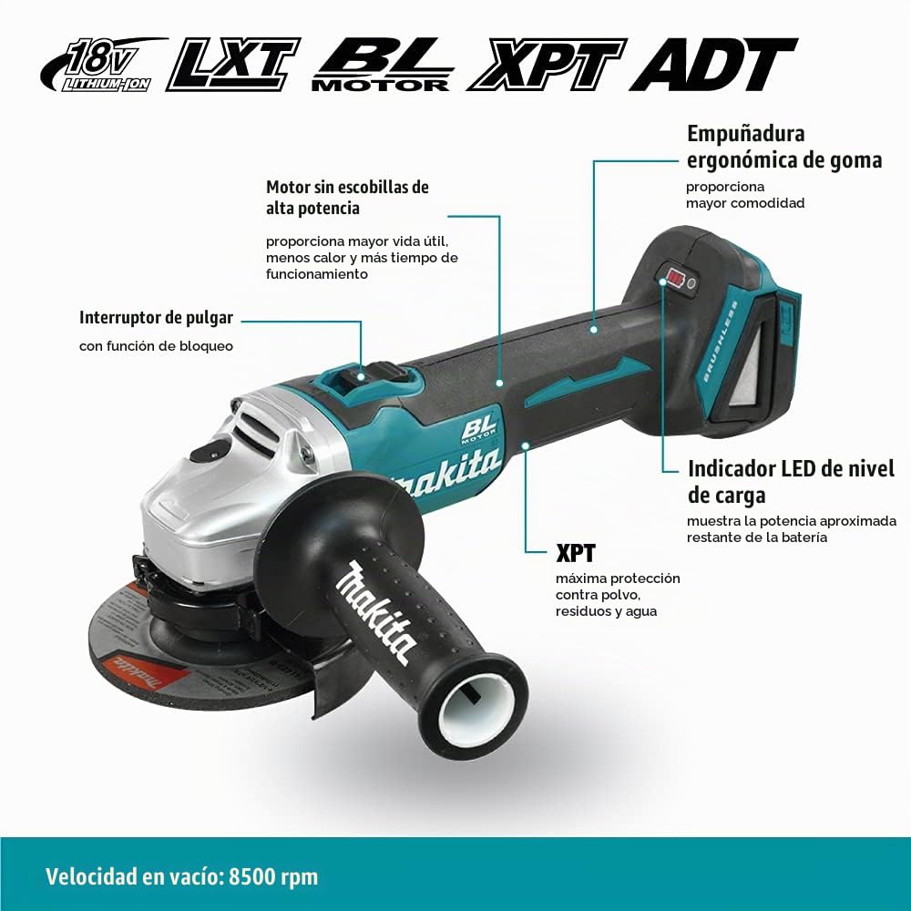 Makita DGA454Z - Miniamoladora 18V Litio 115mm BL