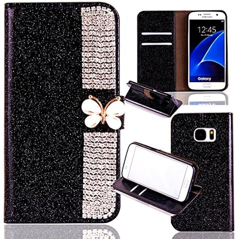 Bling Glitter Glitzer Diamond Ledertasche Bookstyle für Samsung S9 Cover