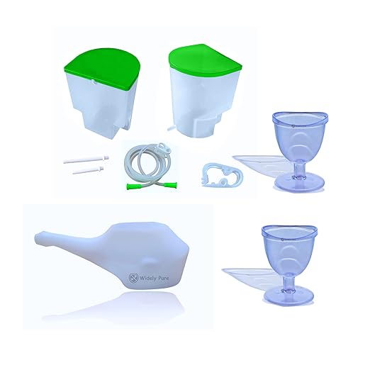 Widely Pure PVC Enema Kit for home 2000ml, Jal Neti Pot for Sinus Conjunction and Eye Was Cup Non Toxic Plastic Transparent pack of 2 With all user Manual