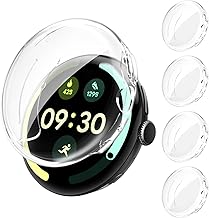 Kamita Case Compatible with Google Pixel Watch 4 45 mm, Soft TPU Bumper Case with Screen Protector, Shockproof Full Cover Protective Cases Housing for Pixel Watch4 45 (Clear x 4)
