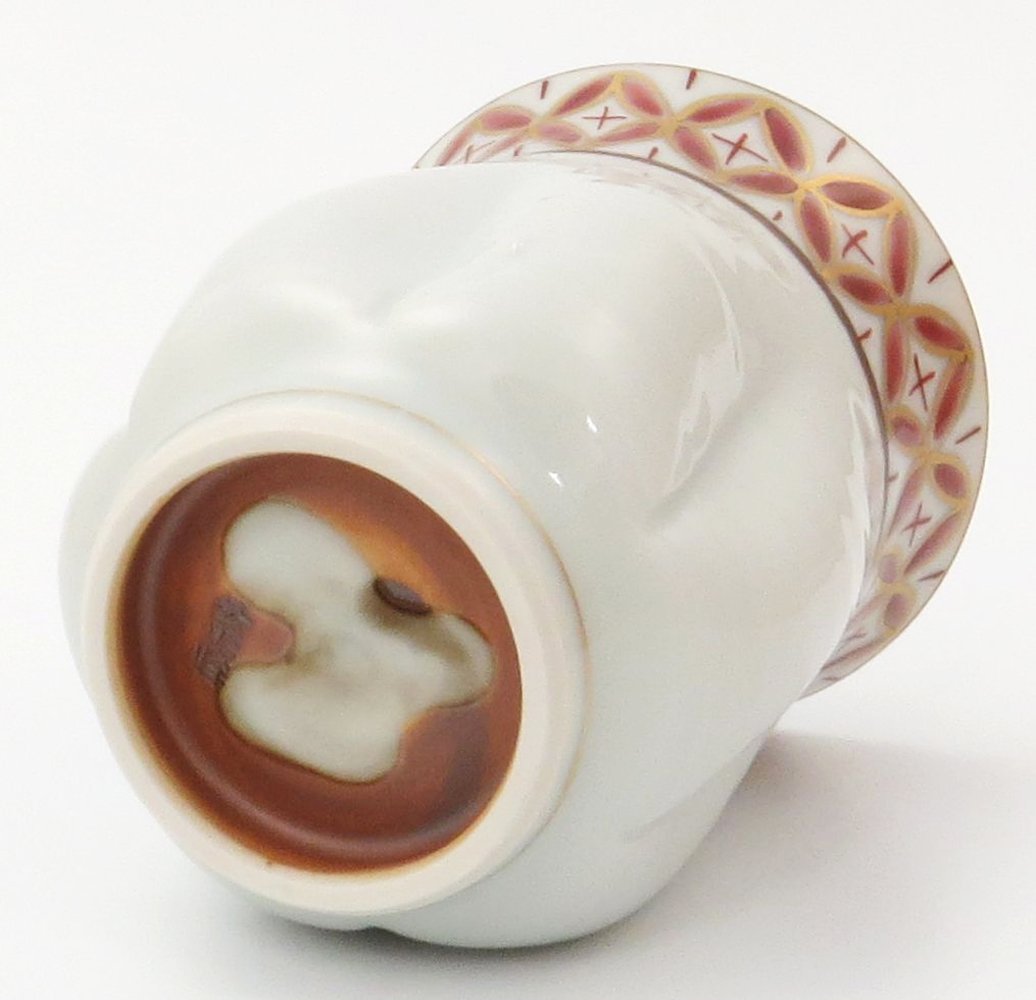 Amazon.co.jp: 京焼 清水焼 紫峰窯 組湯呑 ウリ型 七宝 (青 赤) A6-5