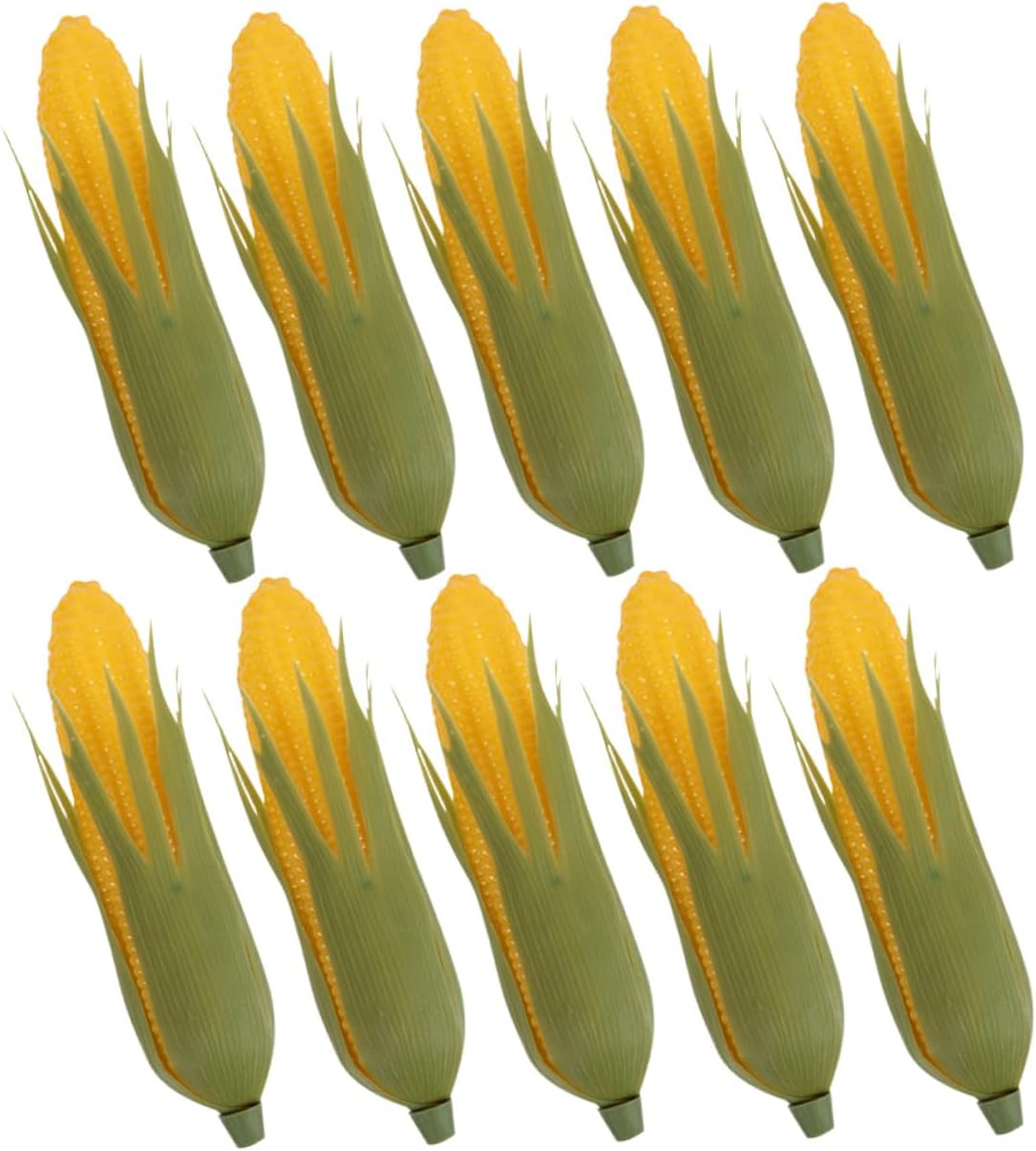 10pcs Lifelike Fake Corn Props Plastic Artificial Sweet Corn Simulation Kitchen Decor Photo Shoot Teaching Tools